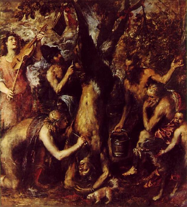 TIZIANO Vecellio The Flaying of Marsyas ar Spain oil painting art